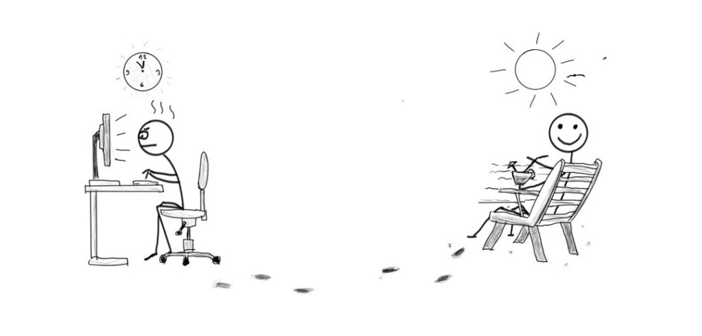 Die ursprüngliche Illustration der Online-Business-Akademie: Ideen, Wissen und ein eigenes Business